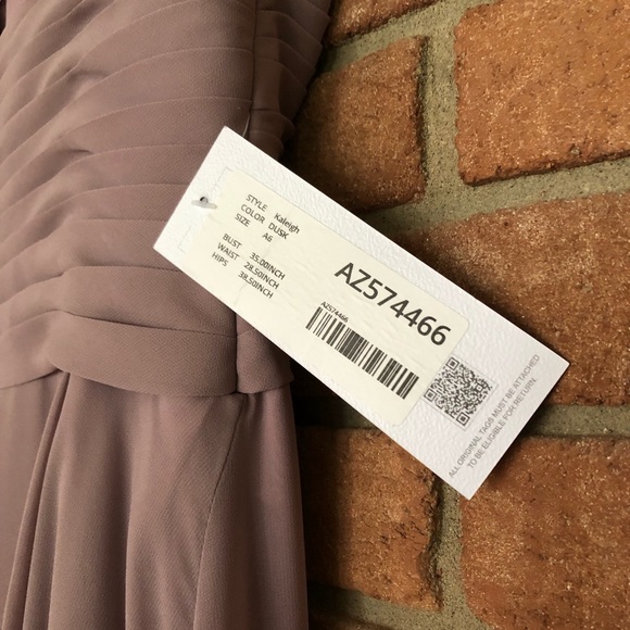 Floor-length A-line chiffon Azazie Kaleigh dress size 6 dusk - Picture 7 of 8